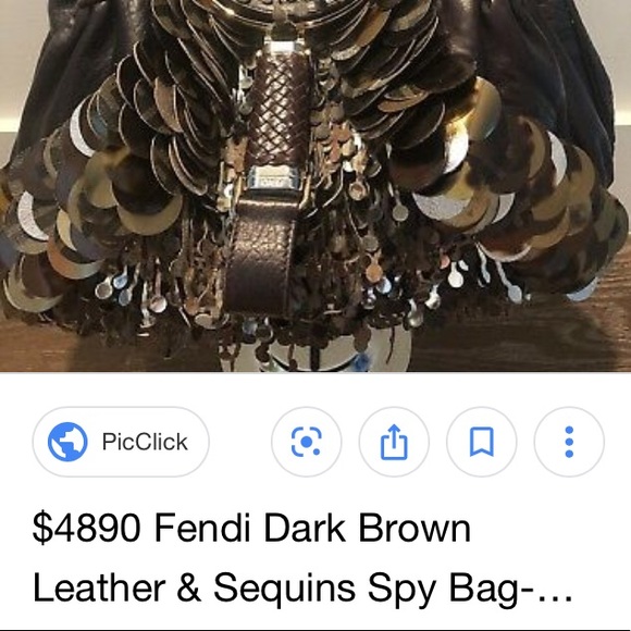 *RARE*Authentic Fendi Spy Sequin Tassel Disk Bag - Picture 8 of 8